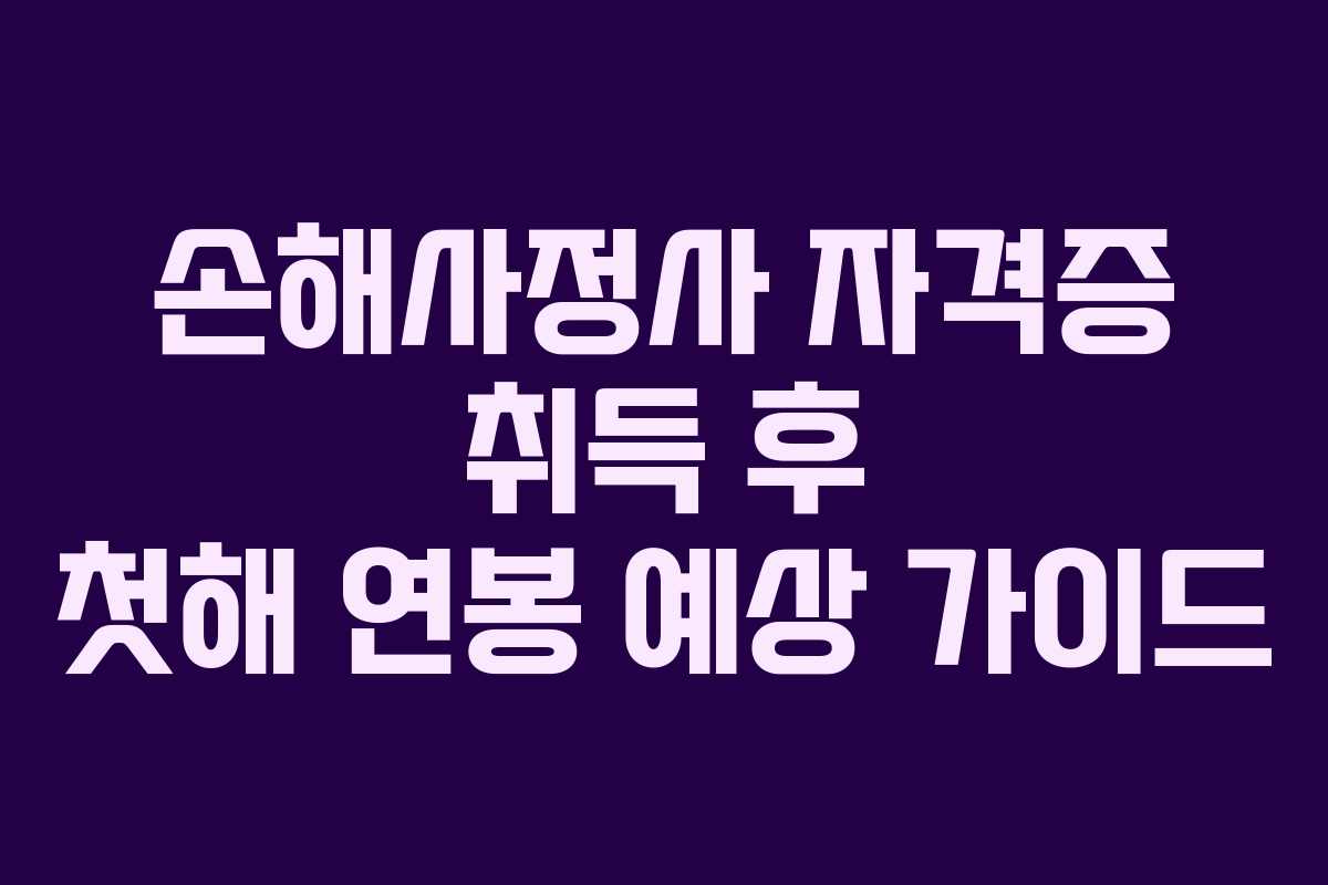 손해사정사 자격증 취득 후 첫해 연봉 예상 가이드